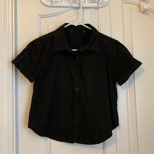 Brandy Melville Black Button-Up Shirt
